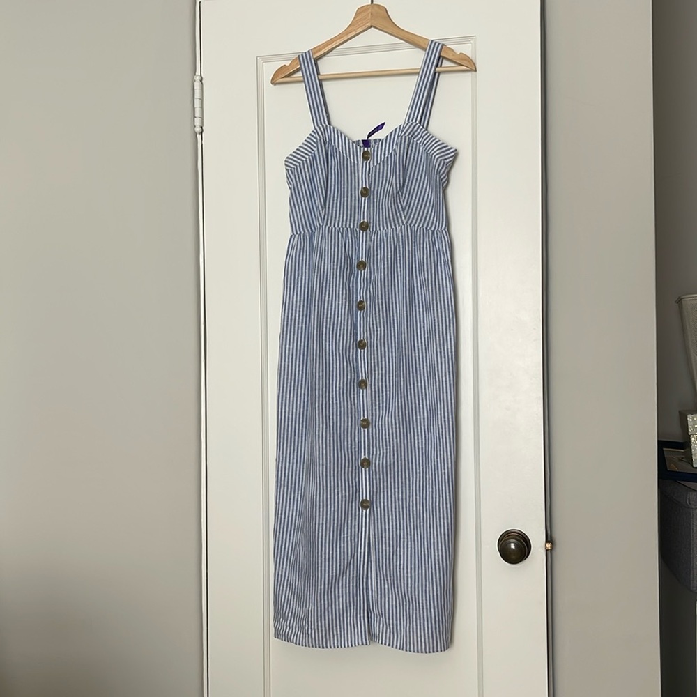 Seraphine Maternity Striped Linen Dress size 4